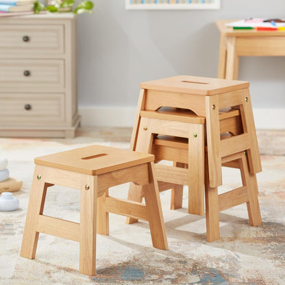 Melissa & Doug Taburetes de Madera - Juego de 4 (Naturales)