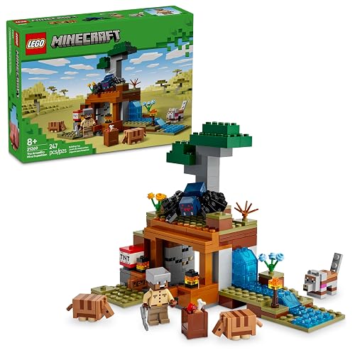 LEGO® Minecraft® La Expedición a la Mina del Armadillo Figura de Juguete basada en el Videojuego, Set de construcción con Personajes, Regalo para niños y niñas Desde 8 años 21269