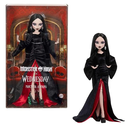 Monster High Skullector Muñeca de Colección Morticia 6+ Años | Inspirada en un ícono gótico; figura premium para exhibición