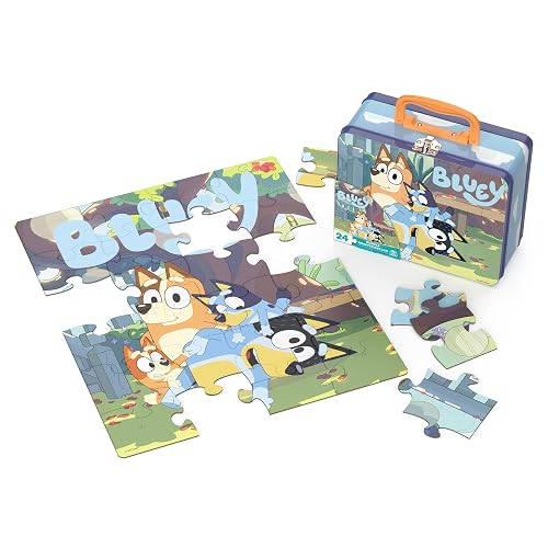Cardinal Bluey, Rompecabezas de 24 Piezas en Estuche de almacenaje con Forma de Fiambrera, Juguetes para niños y niñas de Bluey, Rompecabezas para niños a Partir de 4 años