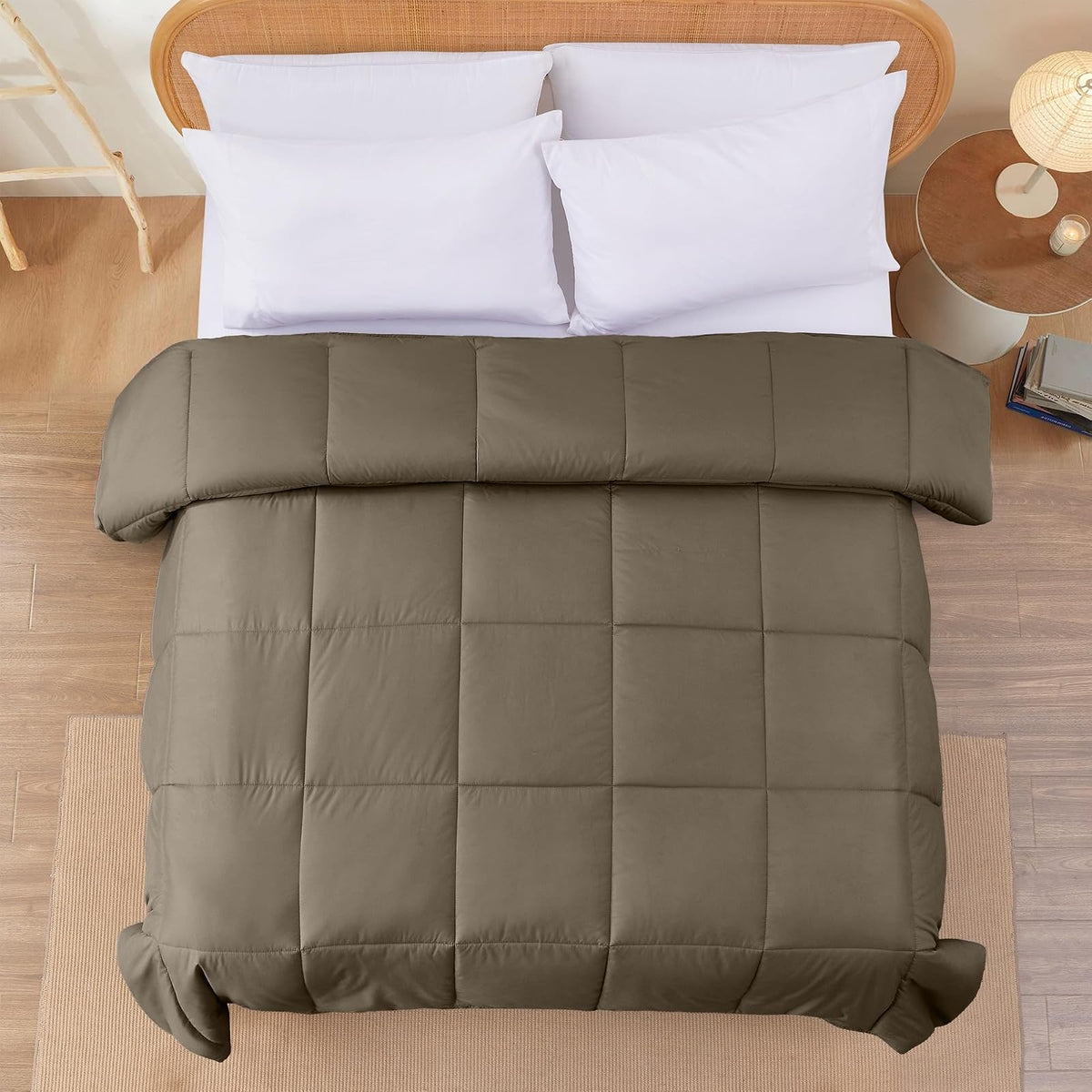Amrapur Overseas 2dwncmfg Plumón de Ganso Alternativa Microfibra Acolchado Reversible Colcha