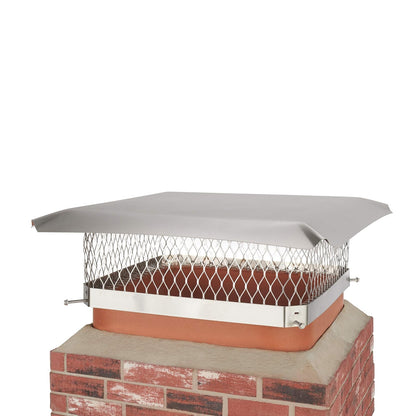 HY-C SPSS1818 - Tapa de chimenea de acero inoxidable, cubierta de chimenea única para azulejos existentes, tapa de ventilación de chimenea (18 x 18 pulgadas)