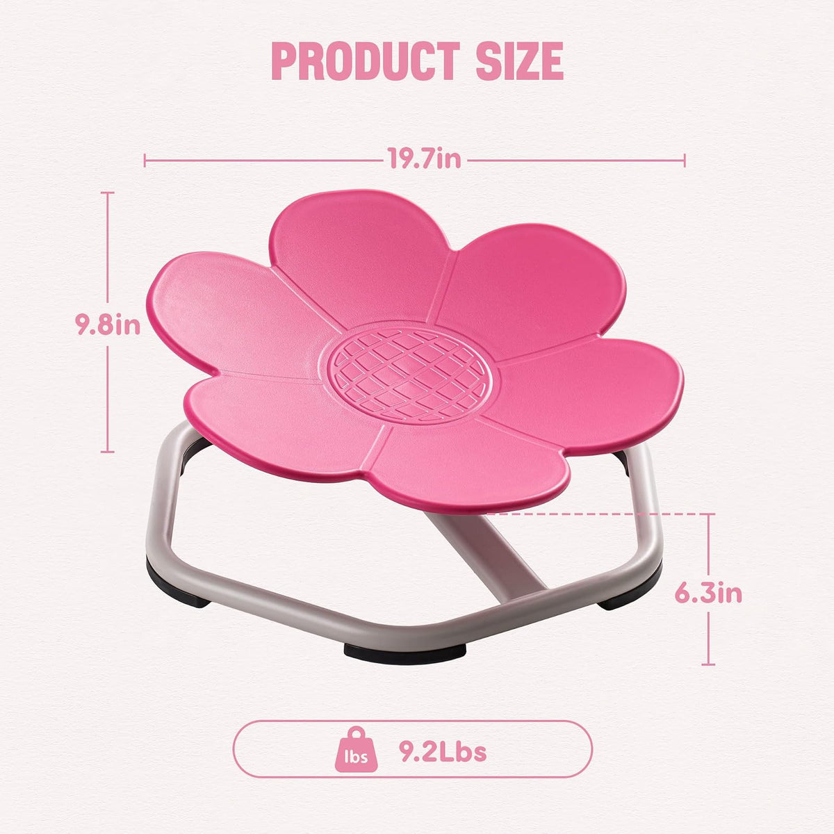 ROBUD - Silla giratoria sensorial para niños, Silla giratoria con diseño Antideslizante, coordinación Corporal de Entrenamiento, Silla oscilante en Forma de Flor, sin Montaje, Color Rosa