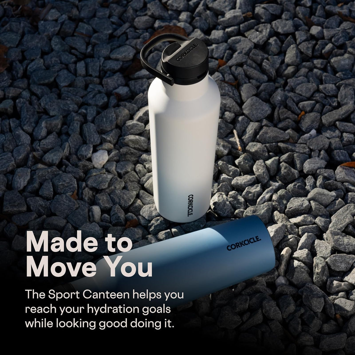 CORKCICLE | Sport Termo Deportivo | 20 oz (591 ml) | Botella de Agua Térmica | Mantiene las bebidas: Frío 25 h/Caliente 12 h | Acero Inoxidable | Color: Blanco Brillante
