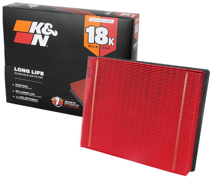 K&N Filtro de Aire de Alto Rendimiento 33-2129 con Kit de Recarga - 18K Miles - Desechable