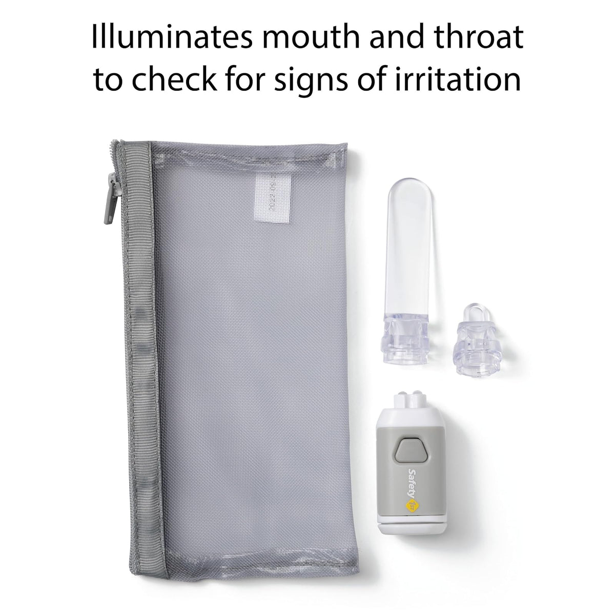 Safety 1st Depresor de lengua iluminado, ilumina la boca y la garganta para comprobar si hay signos de irritación, transparente