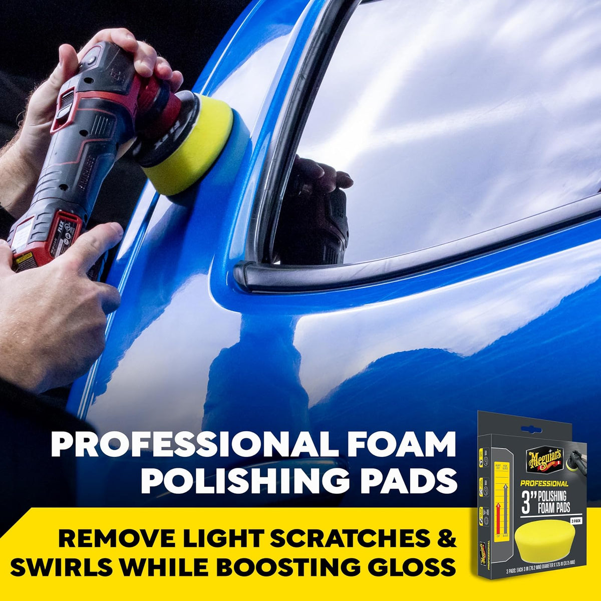 Meguiar's, Almohadilla de Espuma para Pulir, Professional de 3", M3PFP3, 3pz.