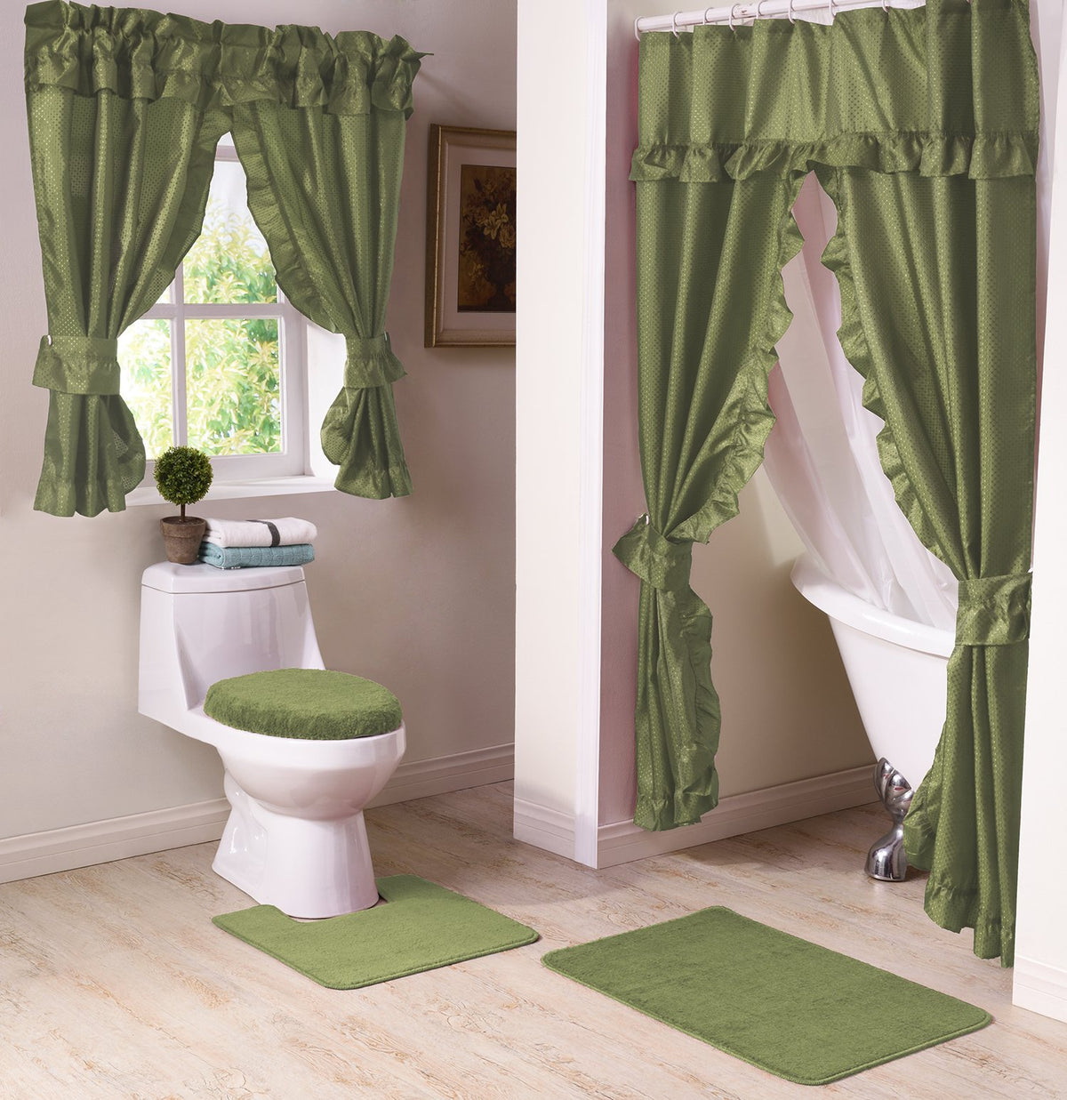 Madison Mad-WC-swg-PE baño Cortina de Ventana, Verde peridoto