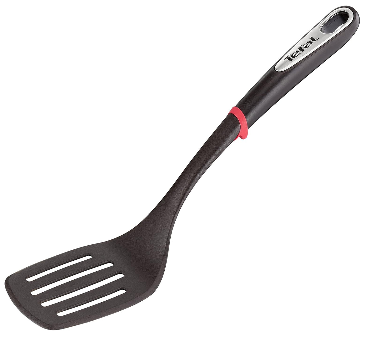 Tefal Juego de 4 Utensilios de Cocina Ingenio, Nylon. Incluye Espátula, Cucharón, Cuchara y Colador, color Negro, Resiste hasta 230°C, K206S414
