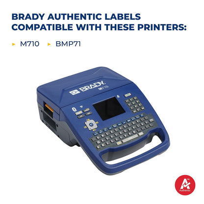 Brady Cinta adhesiva permanente de vinilo para todo tipo de clima para impresoras M710 y BMP71, 0.5 pulgadas x 50 pies, color blanco. M7C-500-595-WT