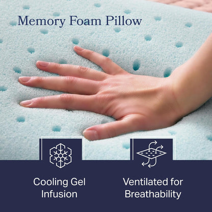 Weekender - Almohadas 2 Pack Tamaño King - Memory Foam con Gel Refrescante - Firmeza Suave Media - Soporte para Cuello y Hombros - para Dormir de Lado, Boca Arriba o Boca Abajo - Funda Lavable
