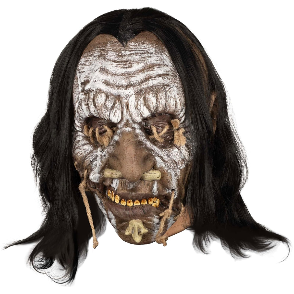 Ghoulish Productions Máscara De Látex Shuar Enemy, Accesorio Látex Cosplay Enemigo Voodoo, Disfraz Aterrador para Halloween y Fiestas Temáticas, Cosplay Magia Vudú, Diseño Artesanal