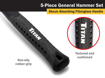 Titan Tools Juego de Martillos 63125, 5 Piezas