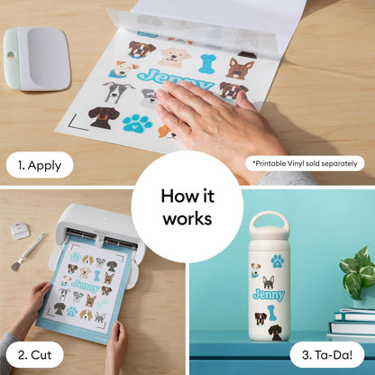 Cricut - Película laminadora - 8.5 x 11 pulgadas (30 unidades) - 15 holográficas + 15 láminas laminadas transparentes, añade un acabado protector resistente a los rayos UV a pegatinas, álbumes de