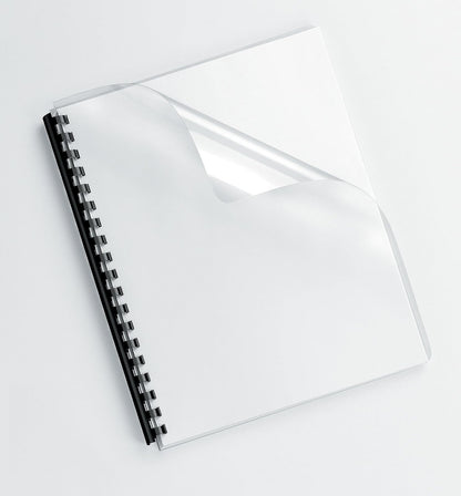 Fellowes - Fundas transparentes de PVC para encuadernación, Grande, Transparente, Paquete de 100