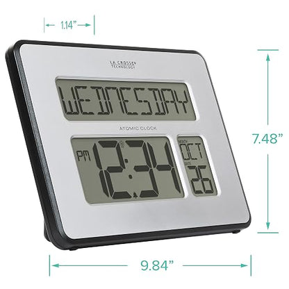La Crosse Technology 513-1419BLv4-INT - Reloj de Calendario atómico Completo con dígitos Extra Grandes