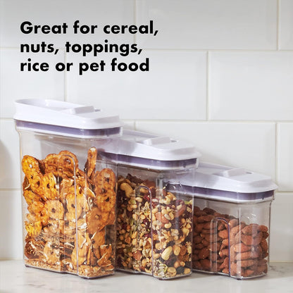 Oxo 11247400 11247400 mlNYK Mini All Purpose Dispenser, 1.1 litros, Blanco | Sello de una sola prensa, boquilla de fácil verter, dos juntas de silicona, tapa abierta, ideal para frijoles, granola
