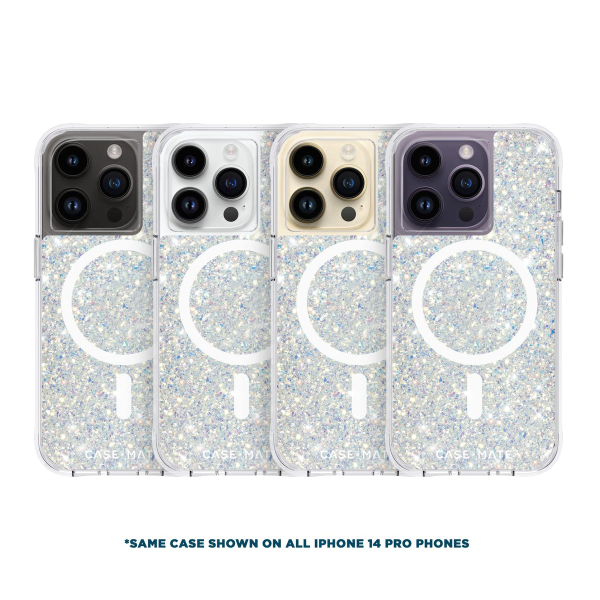 Case-Mate iPhone 14 Pro Case - Twinkle Stardust [10FT Drop Protection] [Compatible with MagSafe] Magnetic Cover with Cute Bling Sparkle for iPhone 14 Pro 6.1", Anti-Scratch, Shock Absorbent, Slim Fit