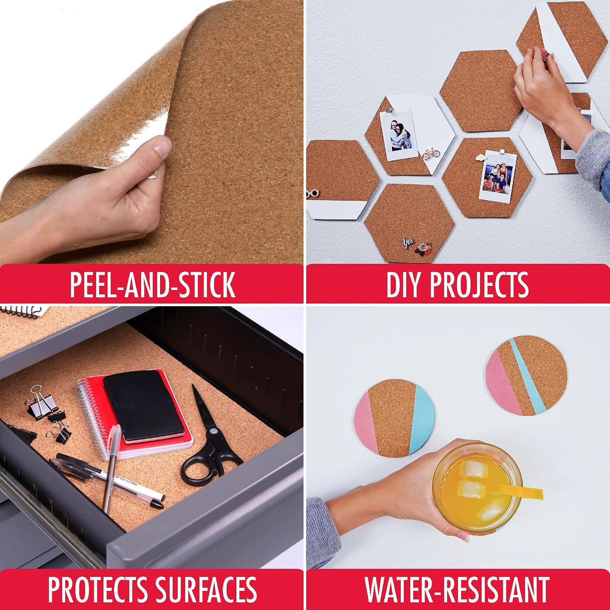 Con-Tact 04F-C6420-06 Self-Adhesive Shelf and Drawer Liner, 12-Inches by 4-Feet, Natural Cork