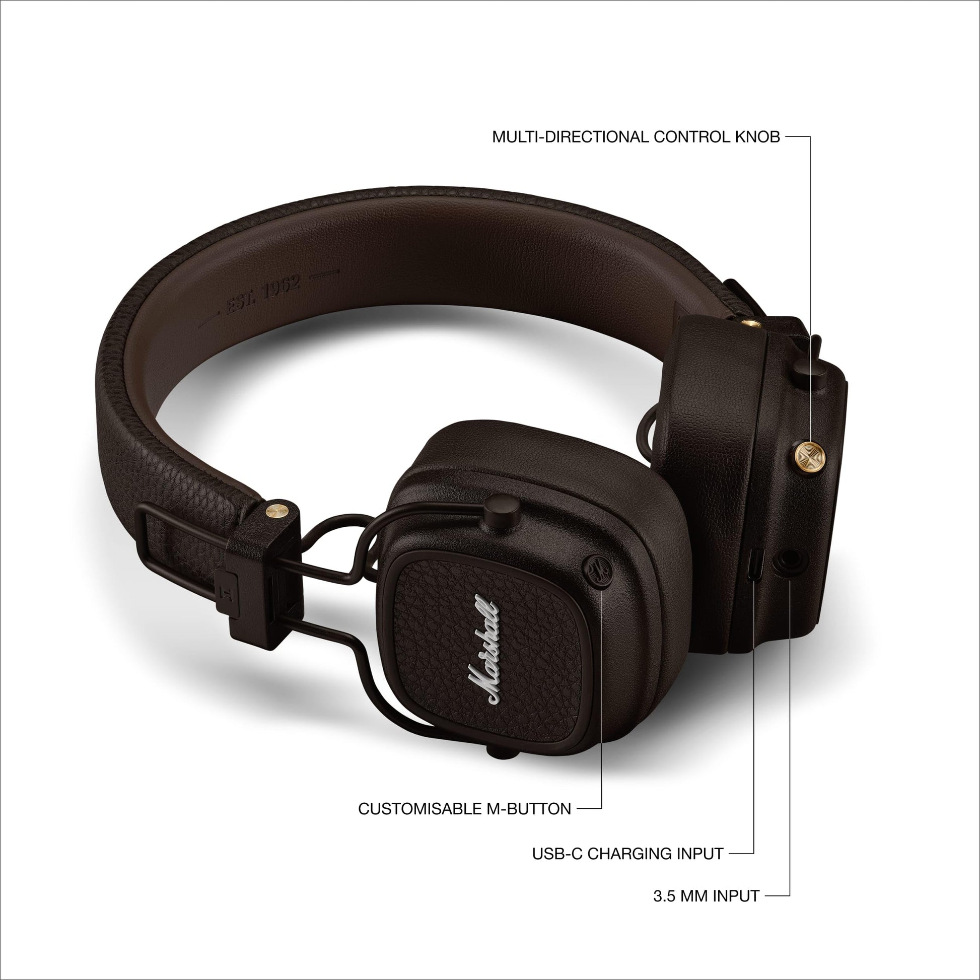 Marshall Major V Audífonos Inalámbricos Bluetooth - Café