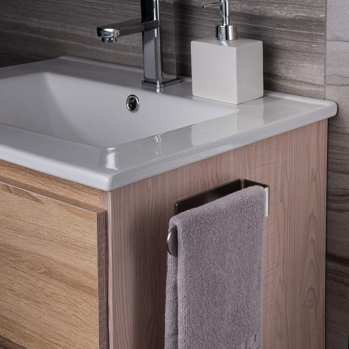 Taozun Soporte para Toallas de Mano/Anillo de Toalla de Mano – Barra de Toalla de baño autoadhesiva en la Pared, Acero Inoxidable Sus 304 Cepillado