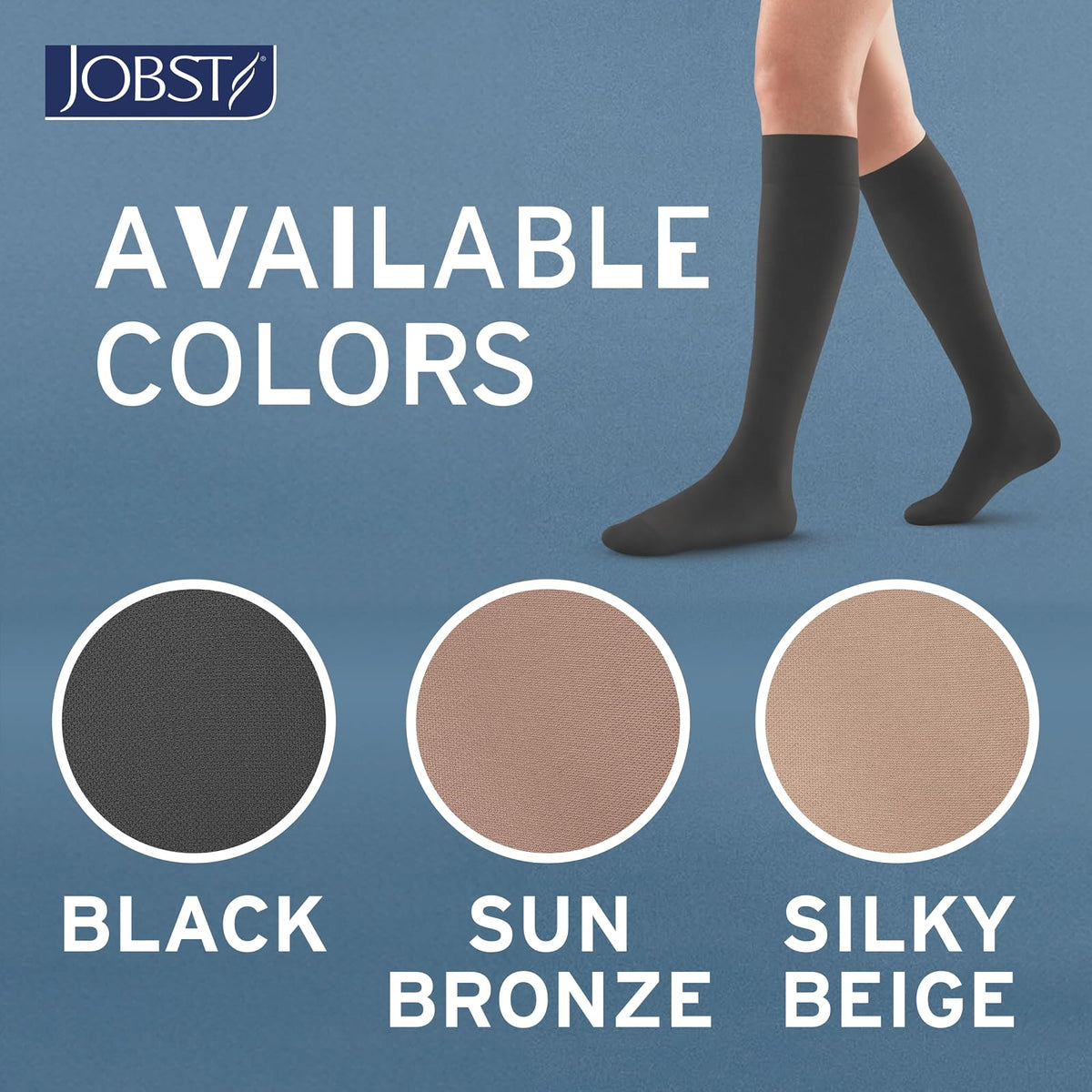JOBST Activa Calcetines de Compresión Transparentes 20-30 mmHg hasta la Rodilla Negro M