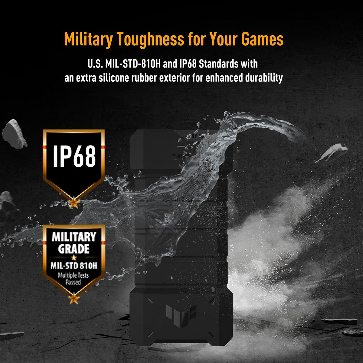 ASUS TUF Gaming A2 Carcasa SSD M.2 NVMe/SATA USB-C 3.2 Gen 2x2 IP68