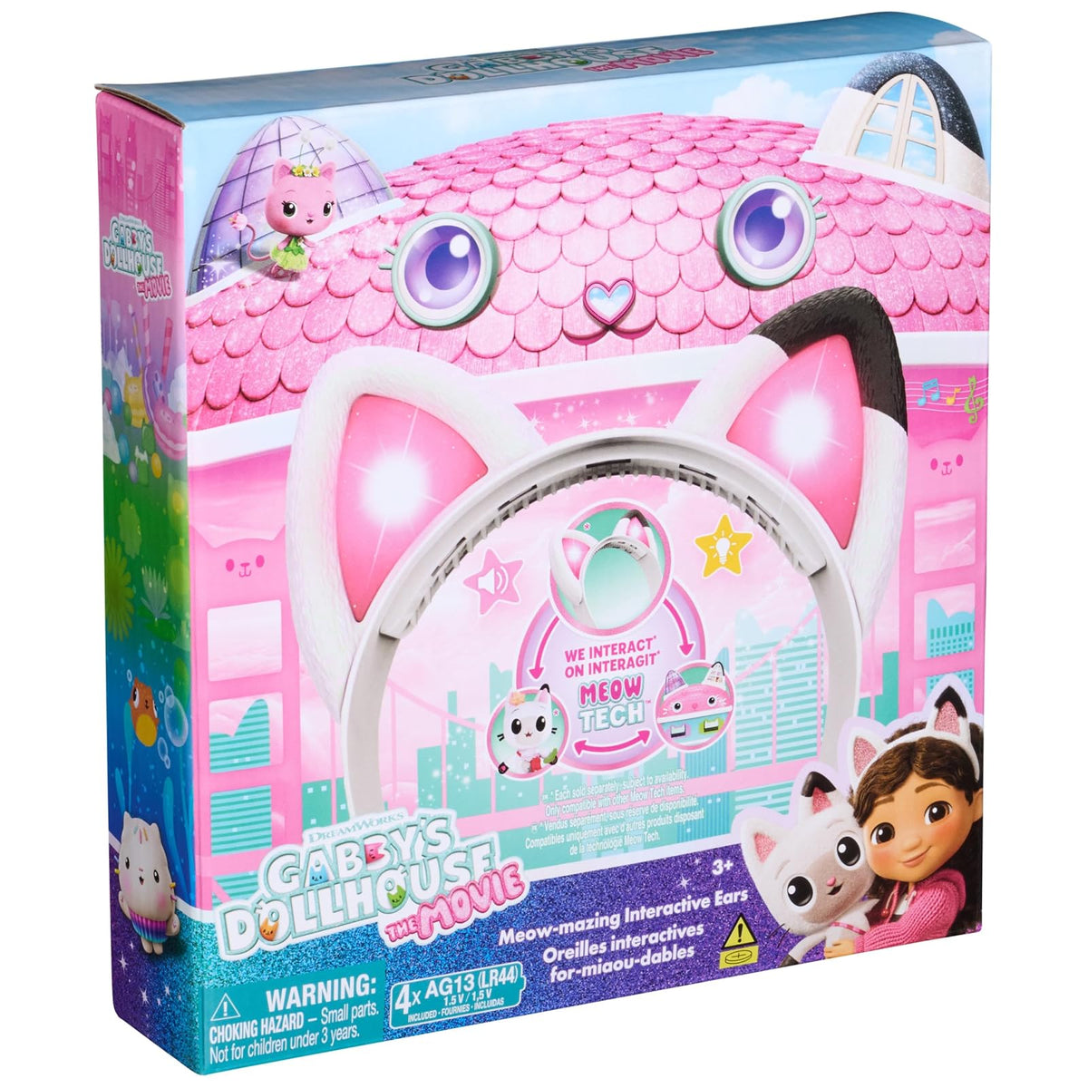 Gabby's Dollhouse: The Movie, Meow-Mazing Orejas interactivas, diadema con luces, sonidos y 3 modos de juego, juguetes para niños para niñas y niños a partir de 3 años