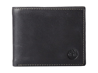 Timberland - Billetera de Cuero Genuino para Hombre - Elegantemente Sofisticado - Negro - Delgado - 7 Compartimentos - 4 Ranuras para Tarjetas - Ventana de Identificación - Sin Cierre - Taglia Unica - Negro