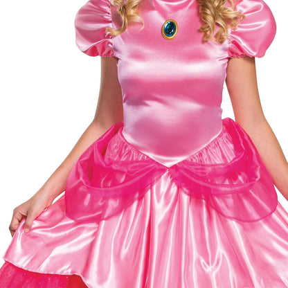 Disguise - Disfraz de princesa de lujo para mujer de Super Mario, Rosado, S