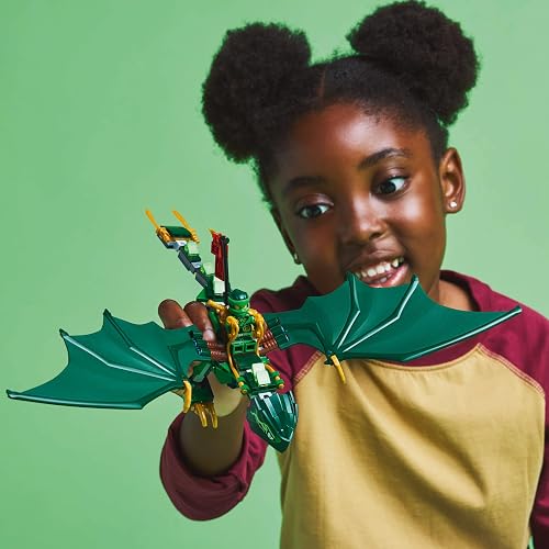 LEGO® Ninjago® Dragón Verde del Bosque de Lloyd Juguete de construcción con 2 Minifiguras, Juego imaginativo, Regalo Ninja para niños y niñas de 6 años o más 71829