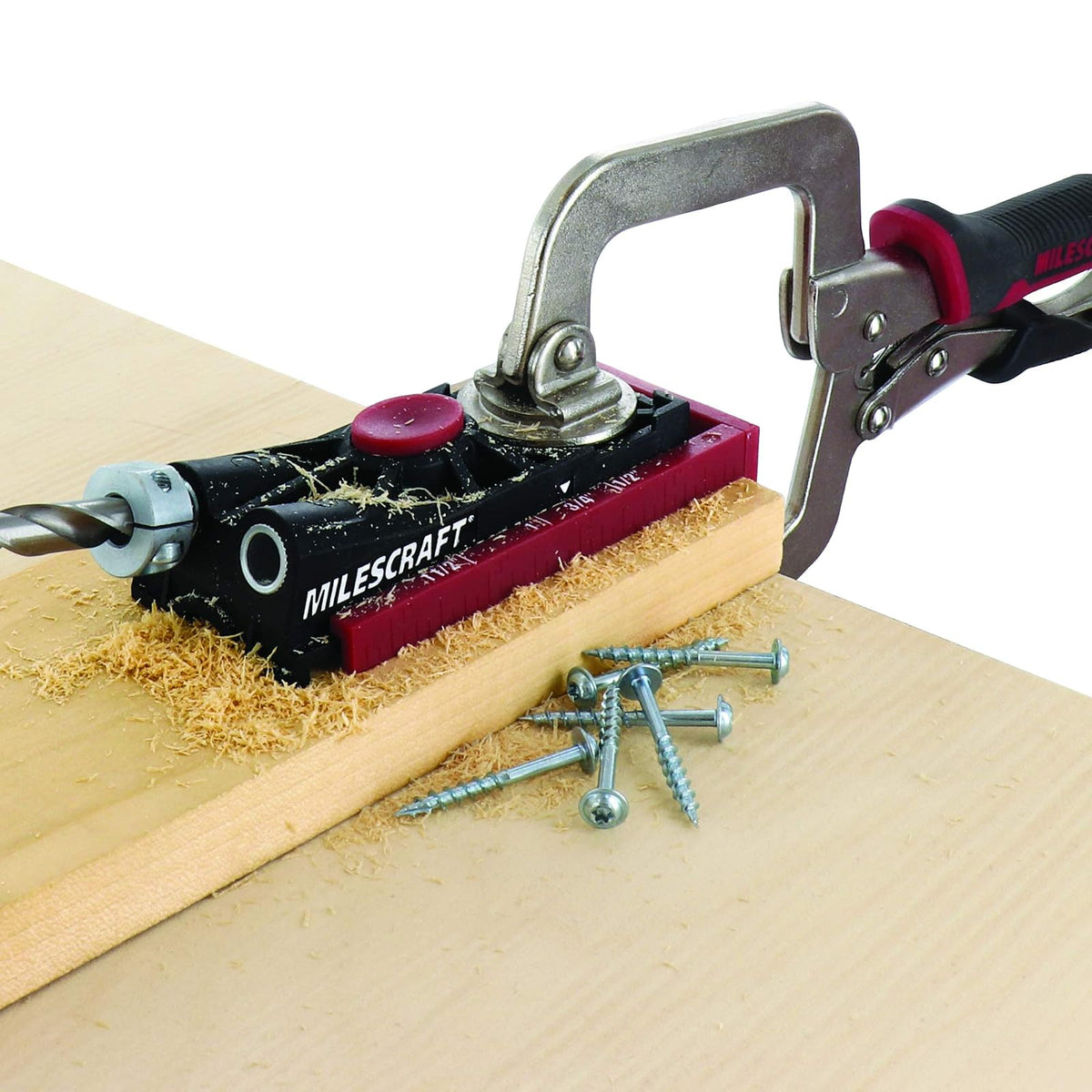 Milescraft 1325 Pocket Jig Kit 200 | Completo, guía de taladro de bolsillo, plantilla de tornillo, todos accesorios, fácil de usar