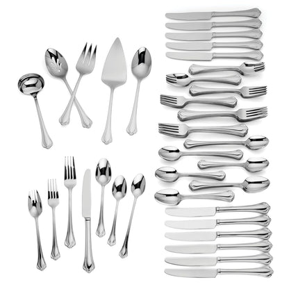 Lenox Cubiertos Alcott 89 Piezas Acero Inoxidable 18/10 Acabado Espejo Para 12 Comensales