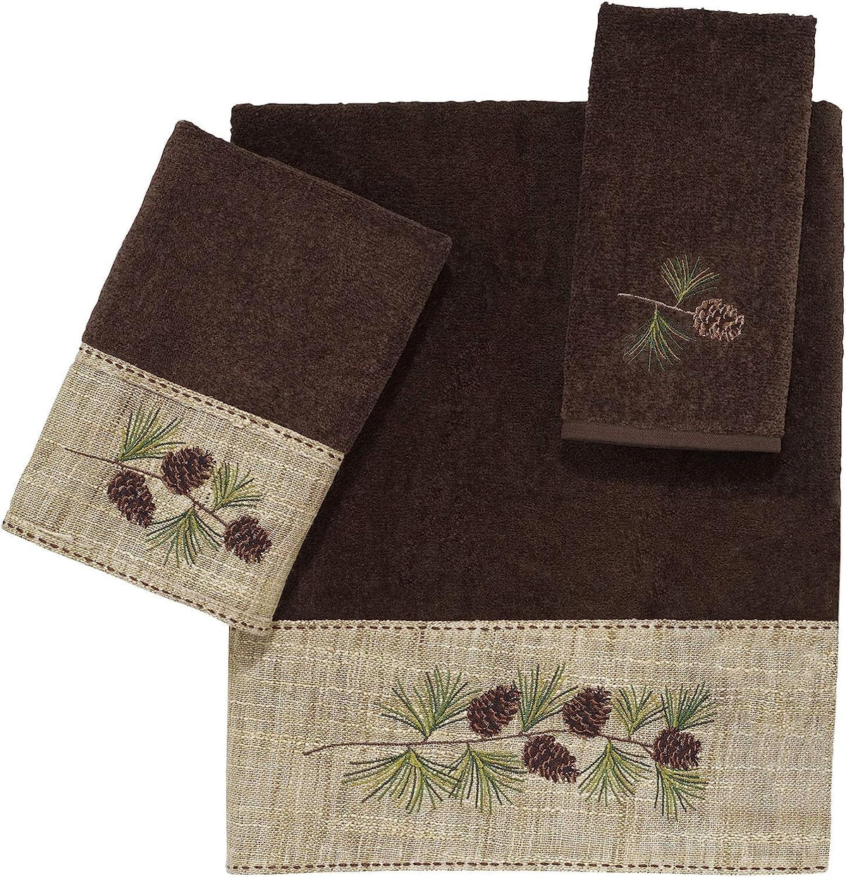 Avanti Linens - Toalla de Punta de los Dedos, algodón Suave y Absorbente, Accesorios de baño inspirados en la Naturaleza (colección de Rama de Pino) 18 x 11 Pulgadas