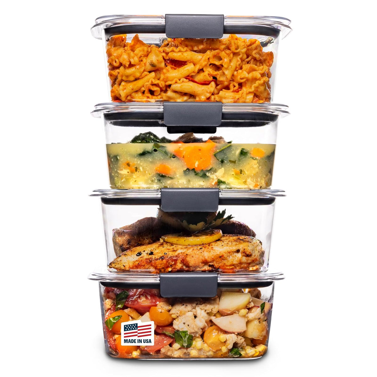 Rubbermaid - Recipiente para alimentos, 4.7 tazas, paquete de 4, Transparente, 4.7 Cup, 4-Pack, 1, 4