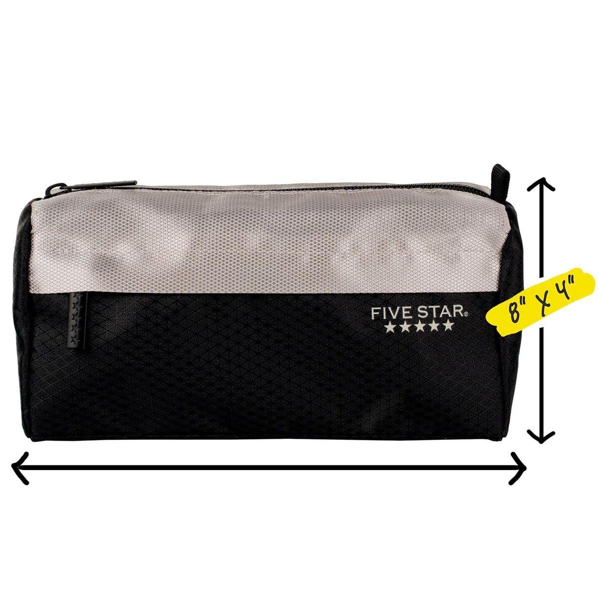 Five Star - Estuche para lápices, estuche para bolígrafos, bolsa con cierre de 9 bolsillos, organizador de almacenamiento para suministros escolares, auriculares, cargadores, cables, maquillaje, negro