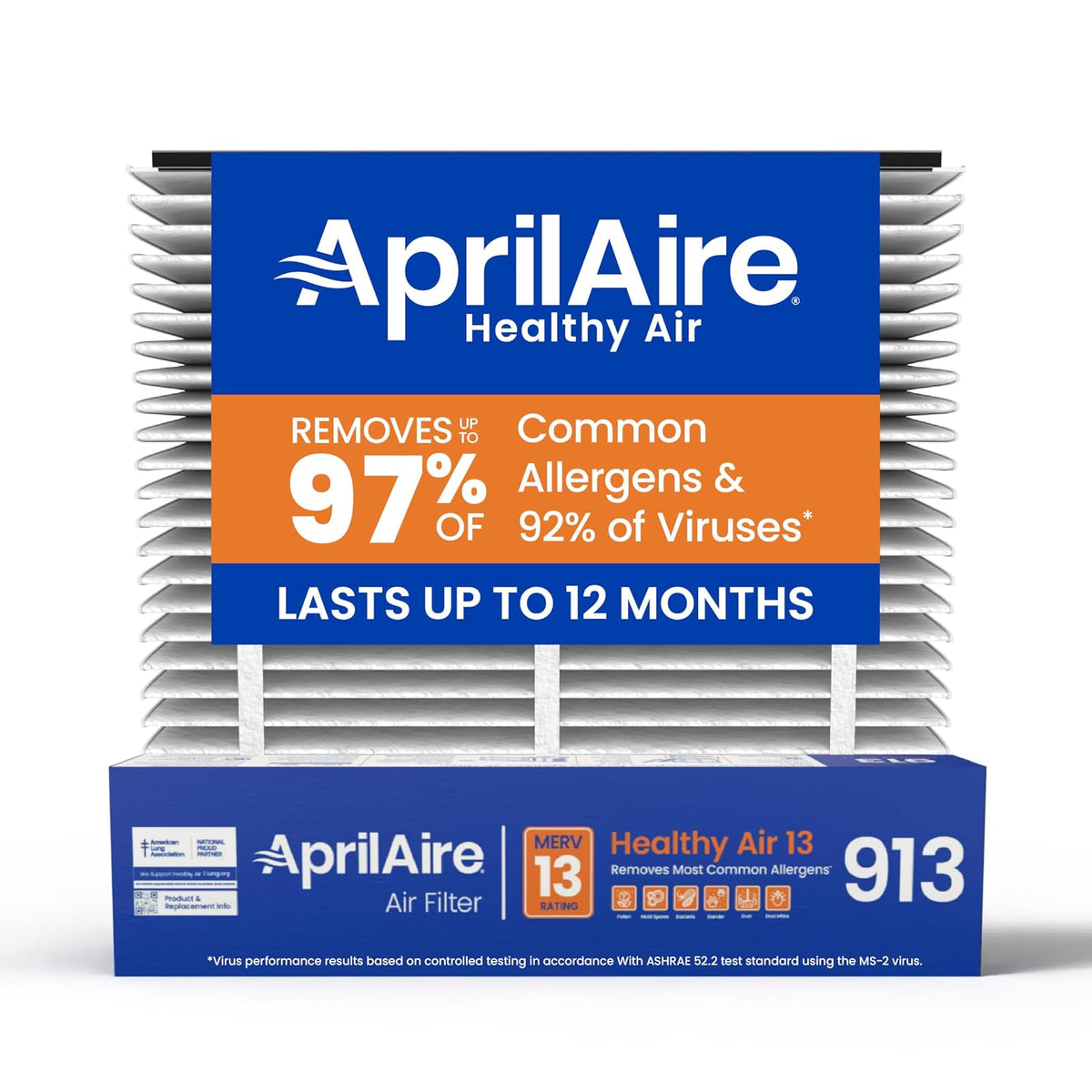 AprilAire 913 - Filtro de repuesto para purificadores de aire AprilAire para toda la casa, MERV 13, alergia saludable en el hogar, filtro de aire de 25 x 20 x 4 (paquete de 1)