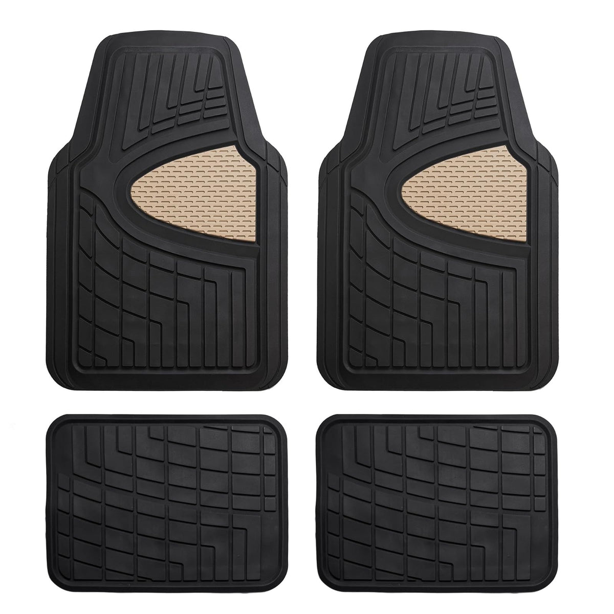 FH Group Tapete de Hule Universal para Auto, Beige, F11311BEIGE - Beige
