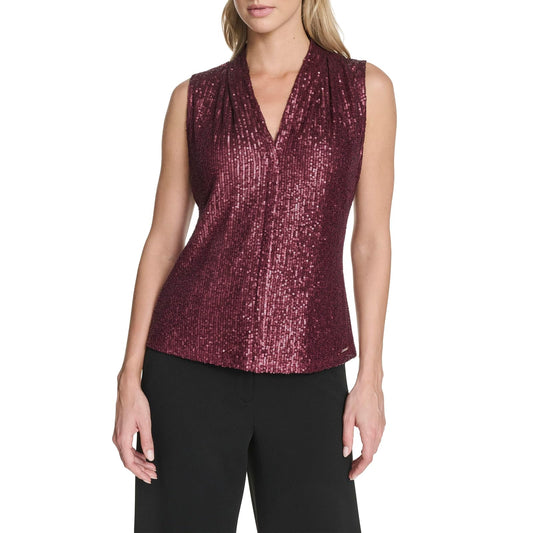 Calvin Klein - Blusa básica Suave con Cuello en V para Mujer