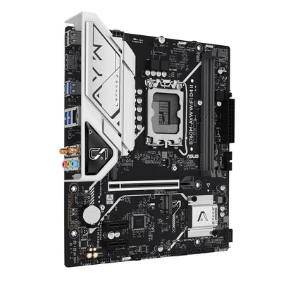 ASUS B760M-AYW WiFi D4 II Placa Base microATX Intel B760 LGA 1700 | Compatibilidad PCIe 5.0 x16, dos ranuras M.2, DDR4, Realtek 2.5Gb Ethernet, Wi-Fi 6, HDMI, USB frontal 5Gbps