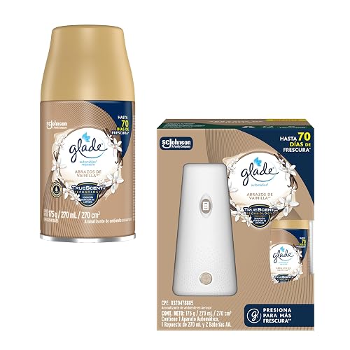 Glade Aromatizante para Hogar Automático 1 Aparato y 2 Repuestos Abrazos de Vainilla