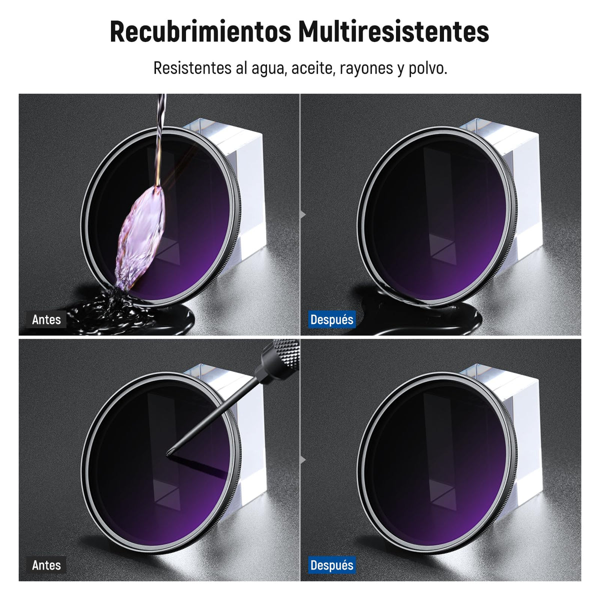 NEEWER 58 mm ND2-400 Filtro ND Variable (1-9 Pasos) con 3 Paños Limpieza, Filtro Densidad Neutra Variable Giratorio Ajustable para Lentes Cámara Vidrio Optico Multicapa para Equilibrar Exposición