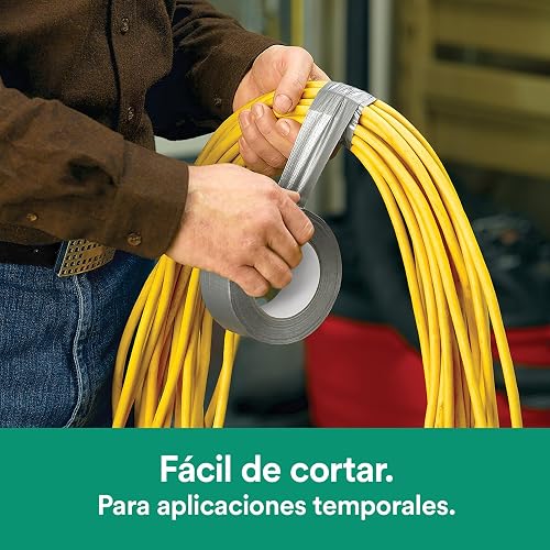 3M Cinta Adhesiva para Ductos Plateada 1 rollo de 48mm x 50m | Reparaciones generales, Sellado de Tuberías, Organización de cables, Delimitación de áreas, Fácil de cortar, Impermeable