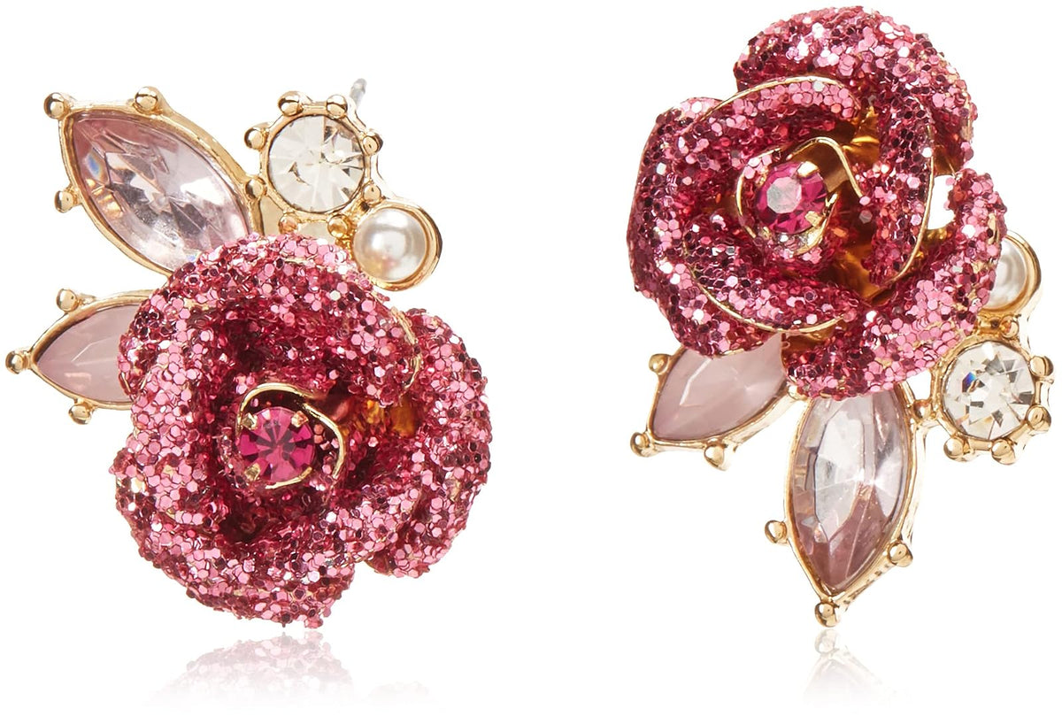 Betsey Johnson Mismatch Stud Earrings - Una talla - Rosado