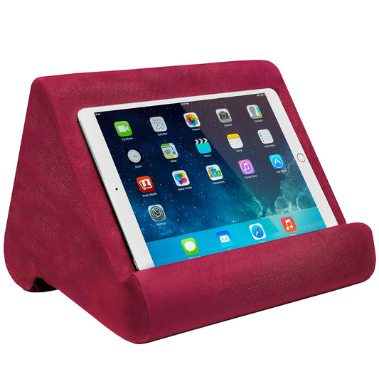 Ontel - Cojín de Almohada Ultra multiángulo Suave para Tablet, Color borgoña, cómoda visualización en ángulo para iPad, tabletas, Kindle, Smartphones, Libros, revistas y más