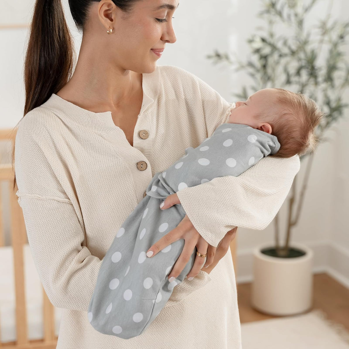 Comfy Cubs Mantas Envolventes para Bebé, Paquete de 3 Mantas | Gris - Manta Envolvente 100% Algodón para Recién Nacidos de 0-3 Meses, Ajustable, Transpirable y Duradera