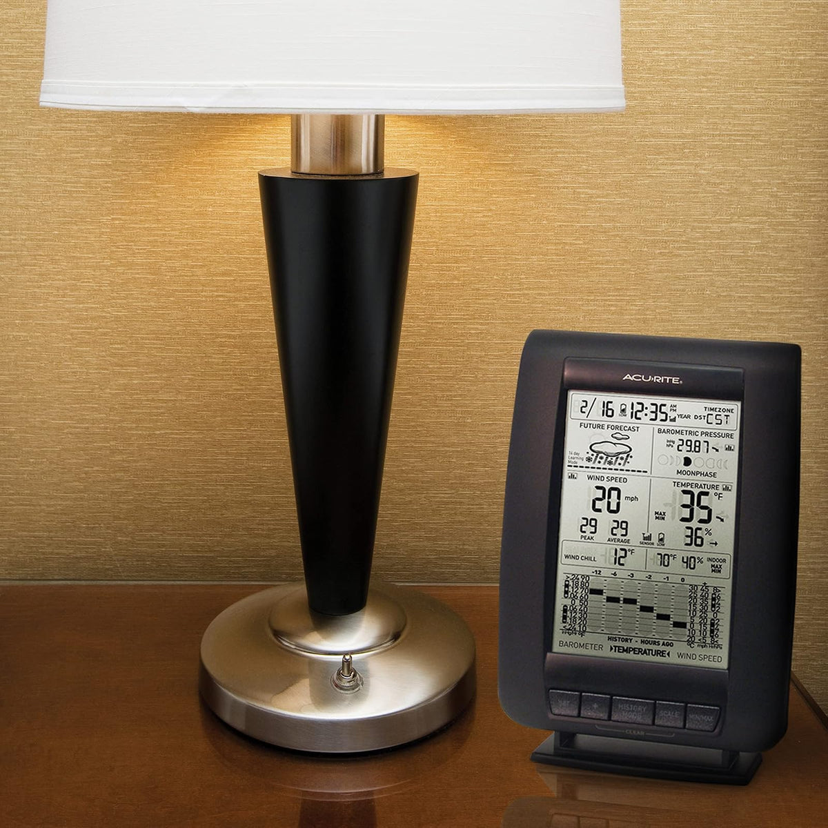 AcuRite 00634A3 Estación meteorológica inalámbrica con Sensor de Viento, Negro