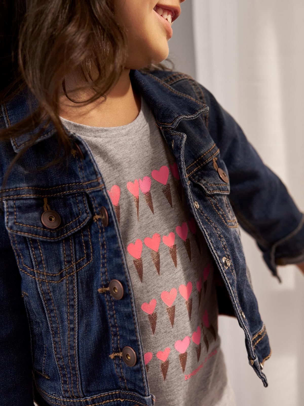 Simple Joys by Carter's Denim Jacket chamarra ligera de algodón bebés niñas