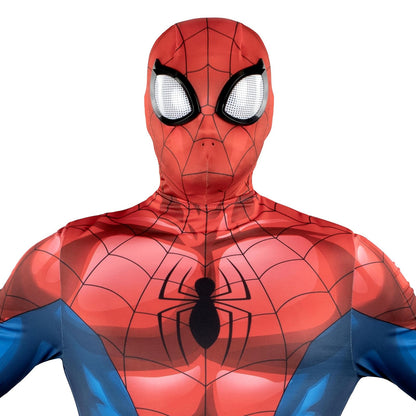 MARVEL Spider-Man Official Adult Deluxe Zentai Halloween Costume - Stretch Spandex with Hidden Zippers and Wrist Slits
