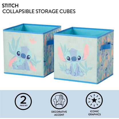 Idea Nuova - Juego de 2 cubos de almacenamiento de puntadas duraderas con asas, organizadores de cubos plegables de 10 x 10 x 10 pulgadas
